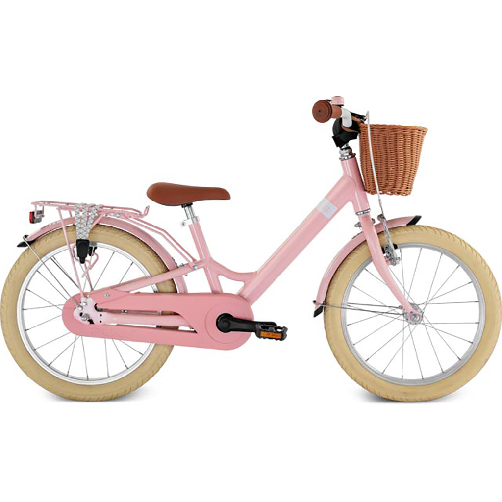 Puky Youke Classic cykel m. håndbremse og cykelkurv, 18&quot; - Retro rose - Fra 5 år