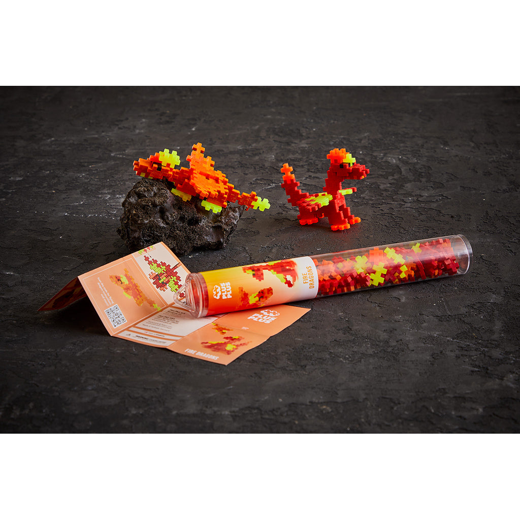 Plus-Plus Fire Dragon, 100 Pieces in a Tube
