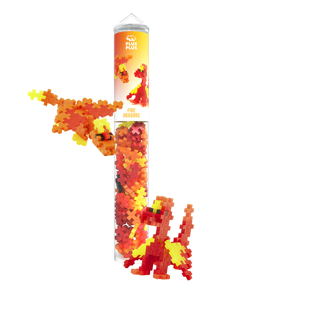 Plus-Plus Fire Dragon, 100 Pieces in a Tube