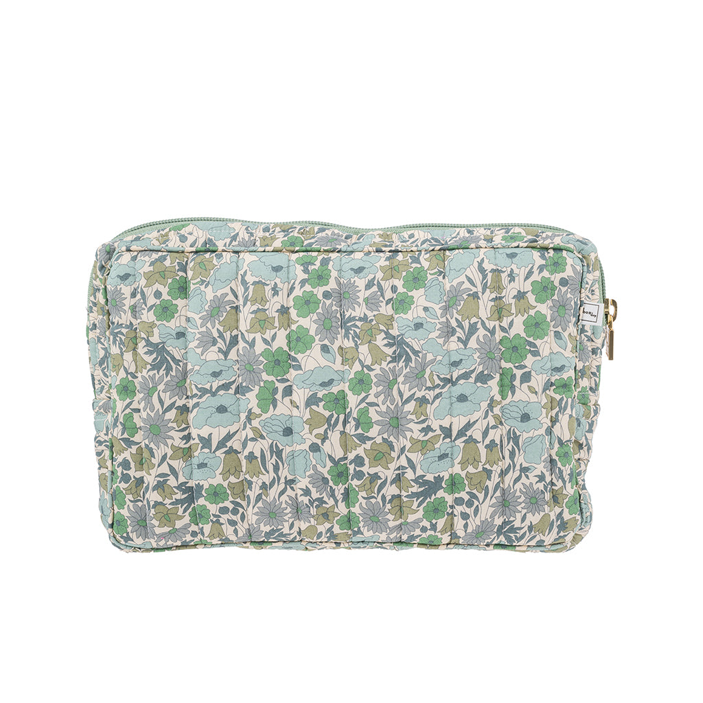 Bon Dep Pouch Small, Toiletry Case with Liberty - Poppy and Daisy Teal