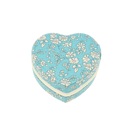 Bon Dep Jewelry Box with Liberty Print, Heart - Capel Soft Teal