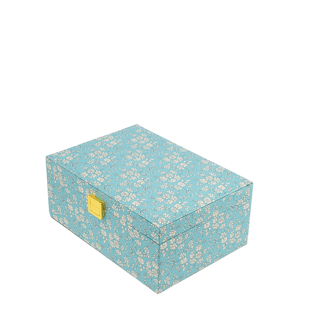 Bon Dep Jewelry Box with Liberty Print, Square - Capel Soft Teal