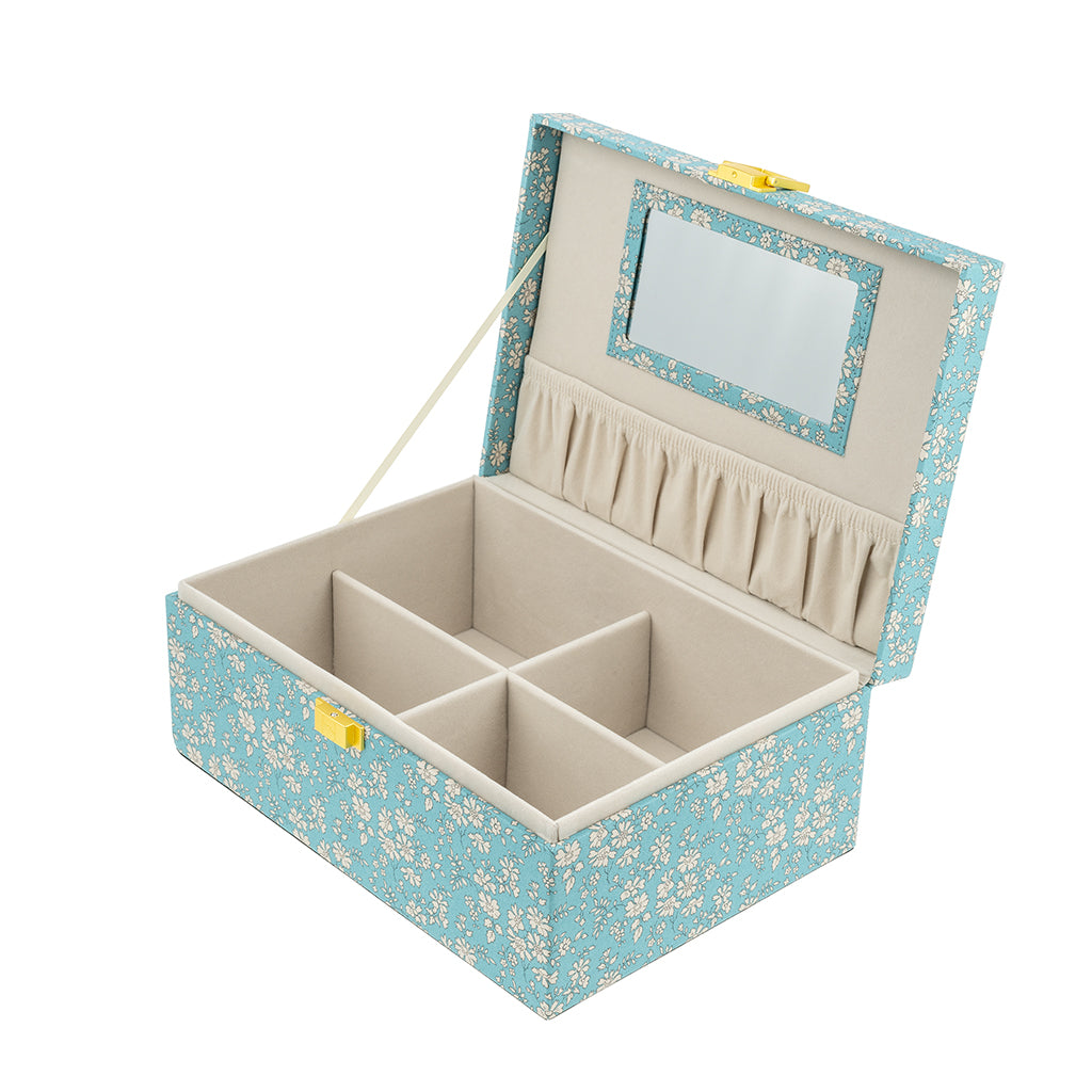 Bon Dep Jewelry Box with Liberty Print, Square - Capel Soft Teal