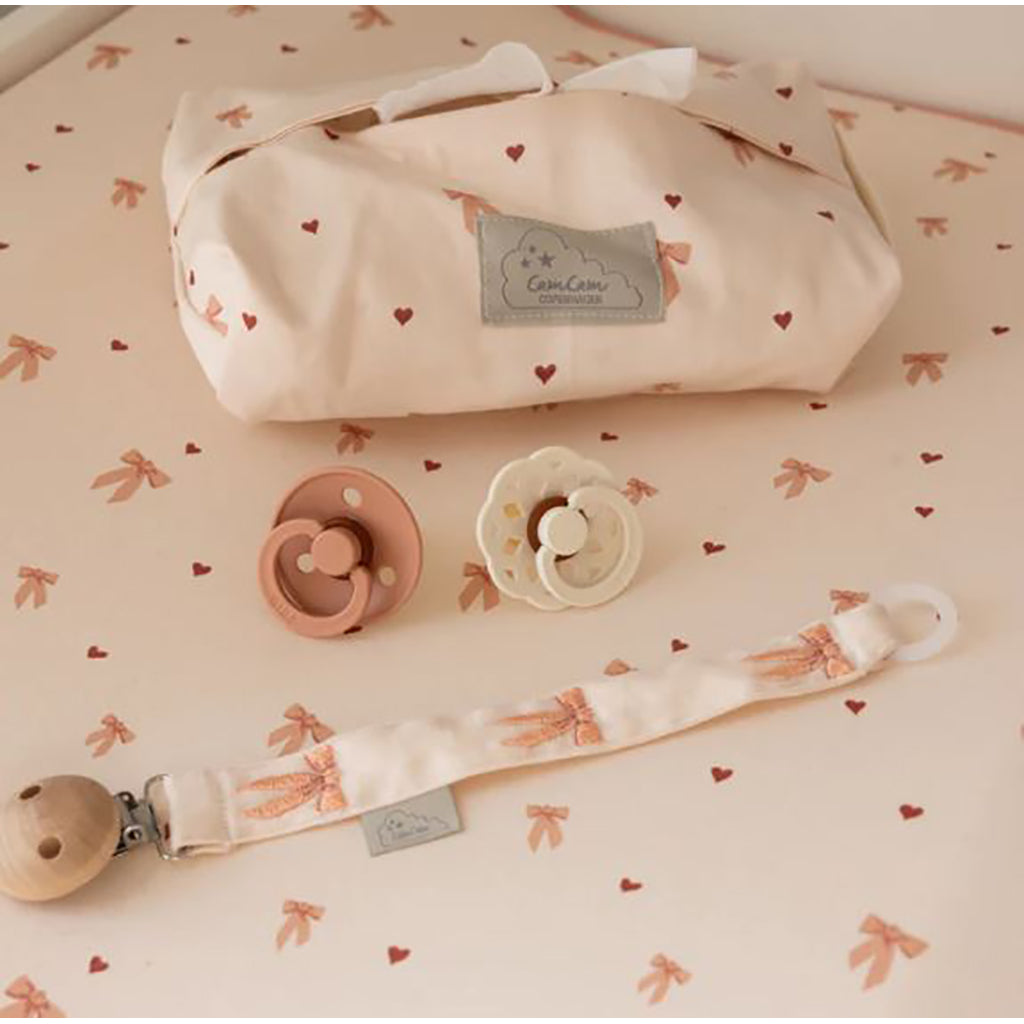 Cam Cam Embroidered Pacifier Chain, Organic - Bows
