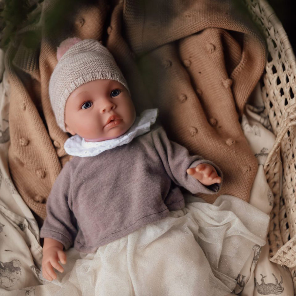 Así doll clothing for baby doll, size 46 cm – knitted hat in Soft Rose