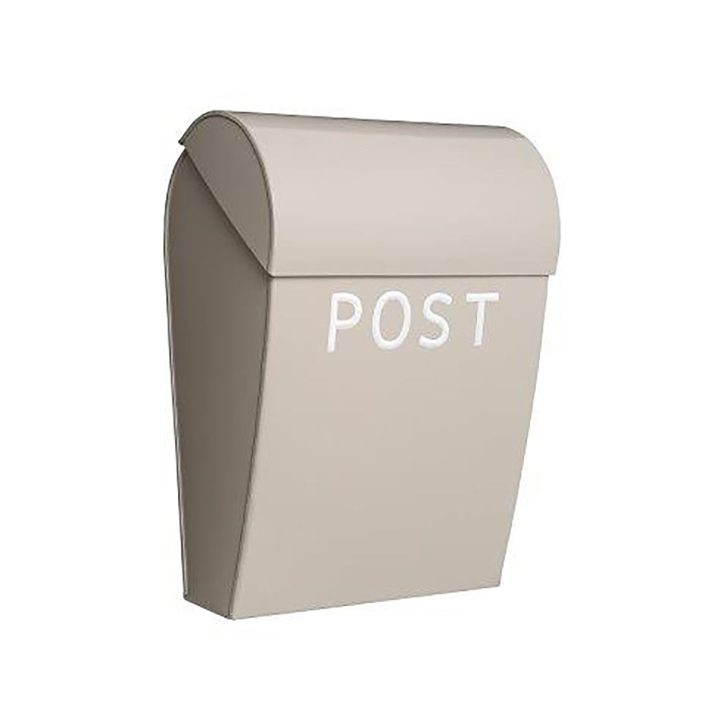 Bruka Design Mailbox, Sand with White Text