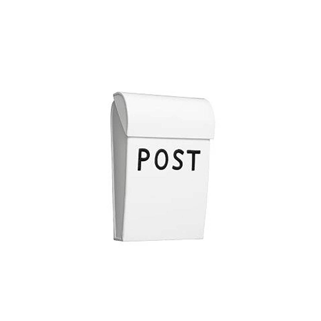 Bruka Design postkasse, Mini - Hvid m sort skrift