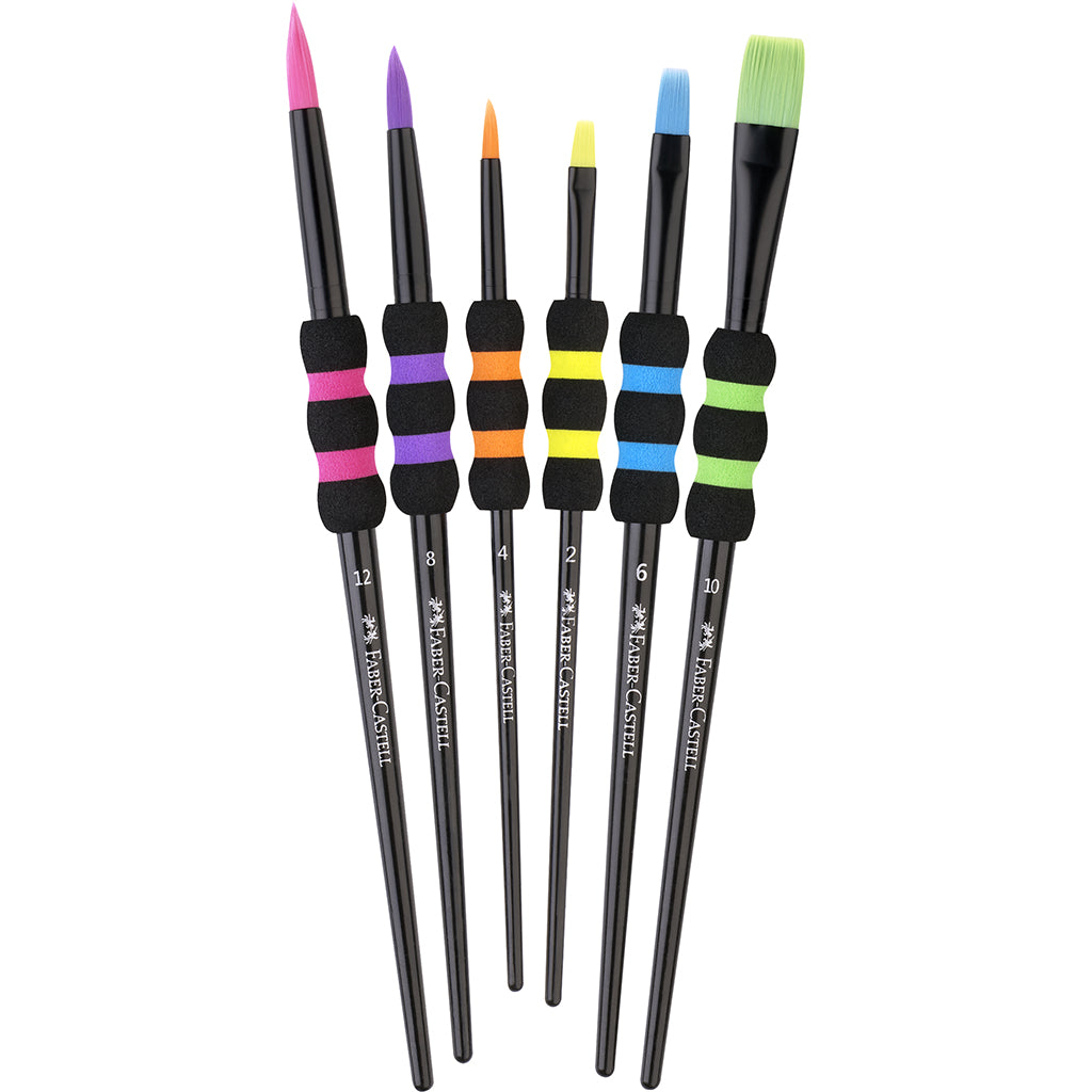 Faber-Castell, Paintbrush Set for Children – 6 pcs Soft Touch