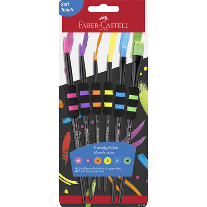 Faber-Castell, Paintbrush Set for Children – 6 pcs Soft Touch