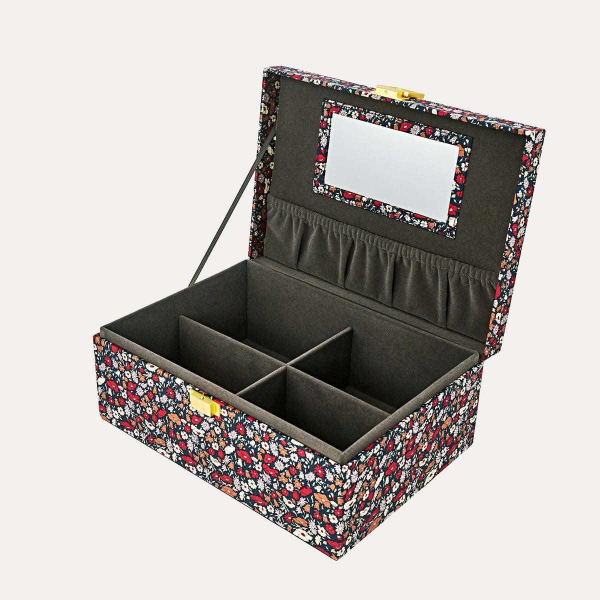 Bon Dep smykkeskrin m. Liberty print, Square - Petal &amp; Daisy