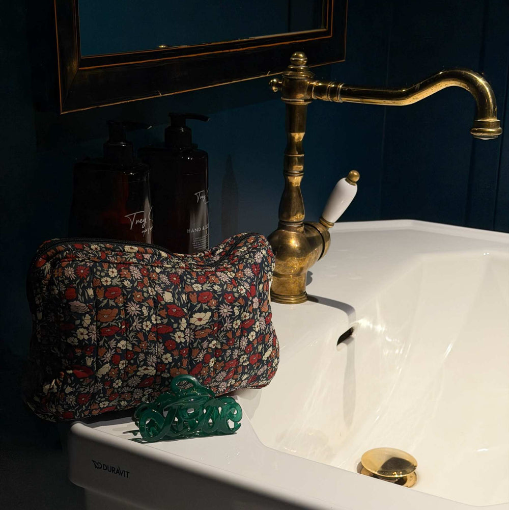 Bon Dep Pouch Small, Toiletry Bag with Liberty - Petal &amp; Daisy
