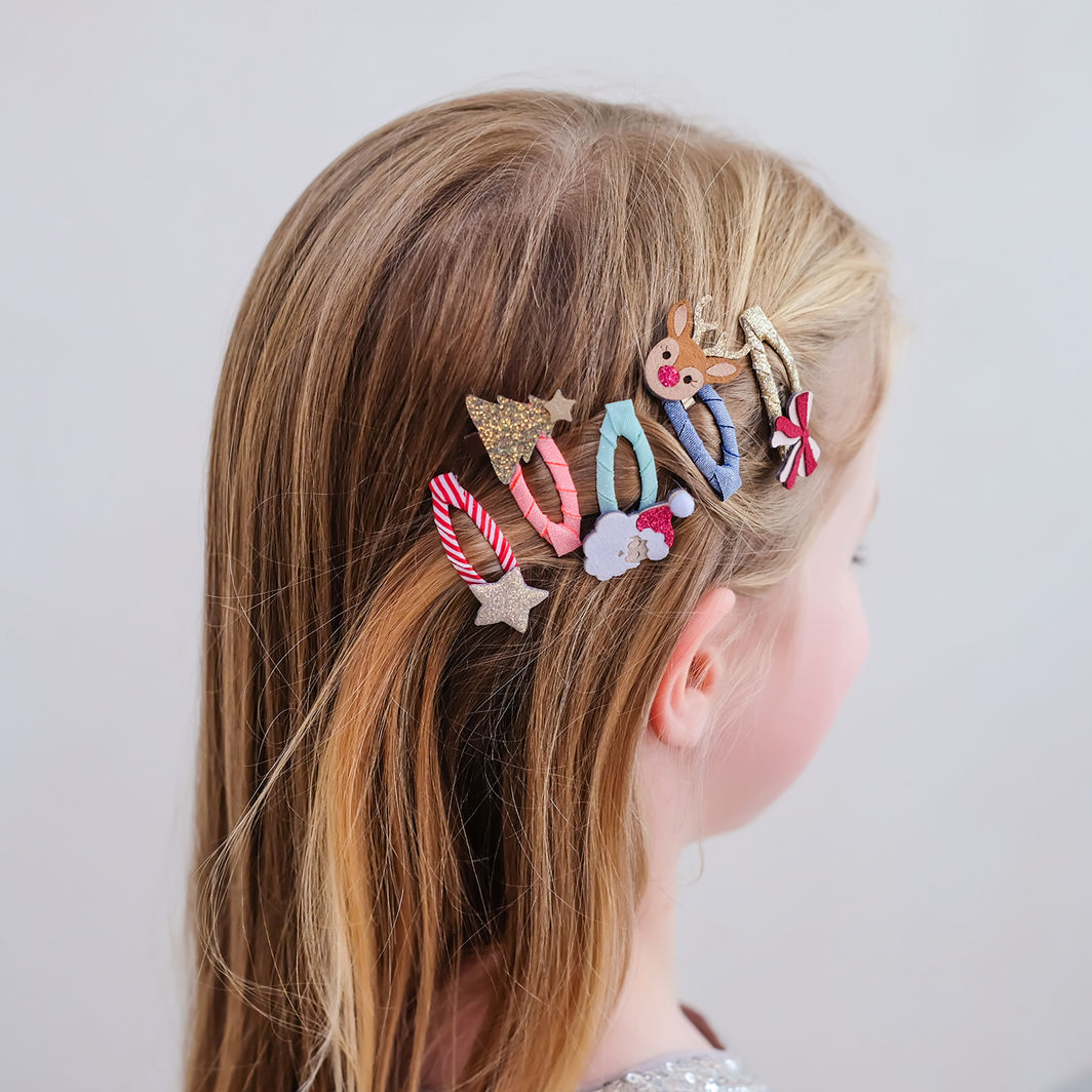 Mimi &amp; Lula – 5 Hair Clips – Mini Christmas