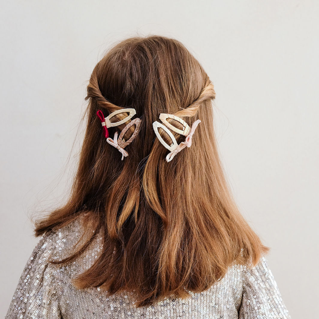 Mimi &amp; Lula - 4 Hair Clips - Skinny Velvet Bow