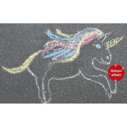 Faber-Castell EFA Sidewalk Chalk, 6 pcs – Unicorn Glitter