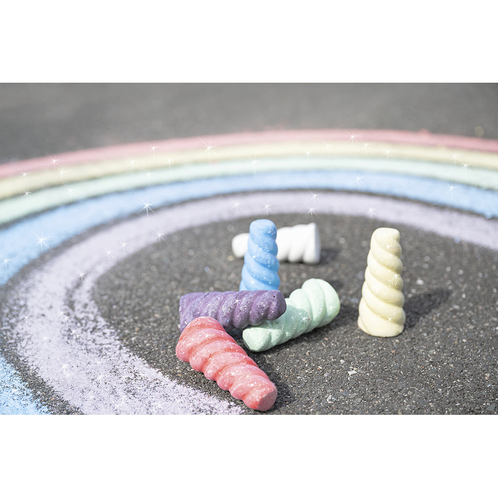 Faber-Castell EFA Sidewalk Chalk, 6 pcs – Unicorn Glitter