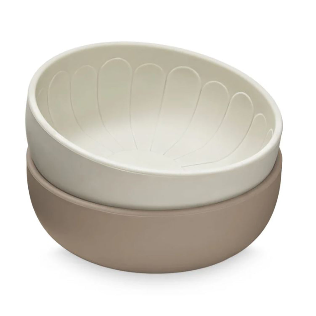 Cam Cam Deep Plate Set, 2-Pack, Flower Bowls - Earth Mix