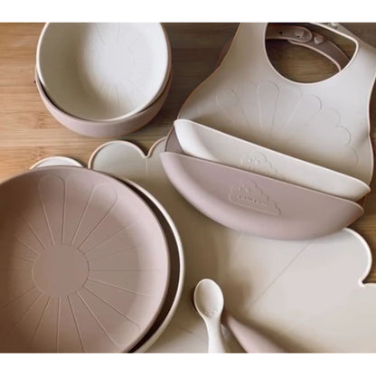 Cam Cam Deep Plate Set, 2-Pack, Flower Bowls - Earth Mix