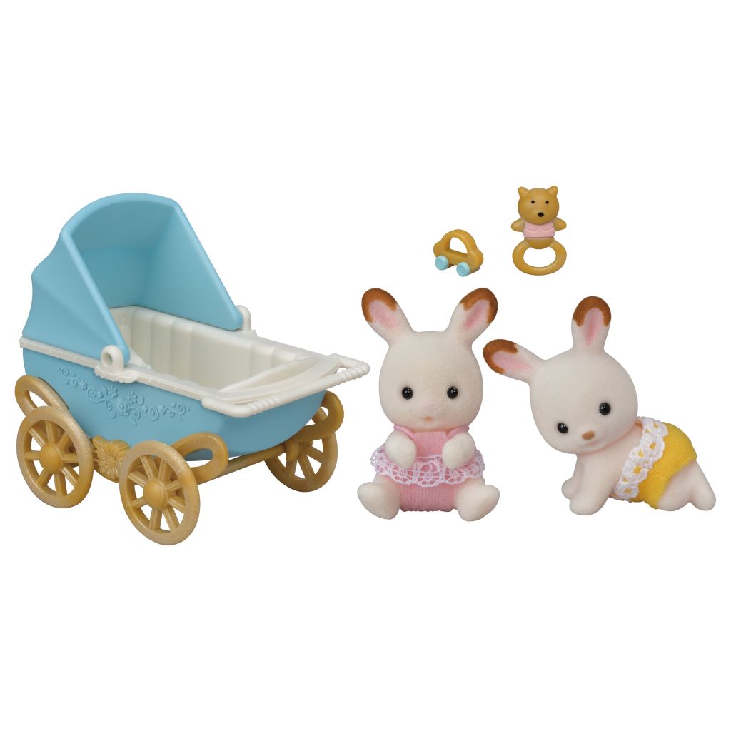 Sylvanian Families, Chocolate Rabbit Twin Set with Accessories