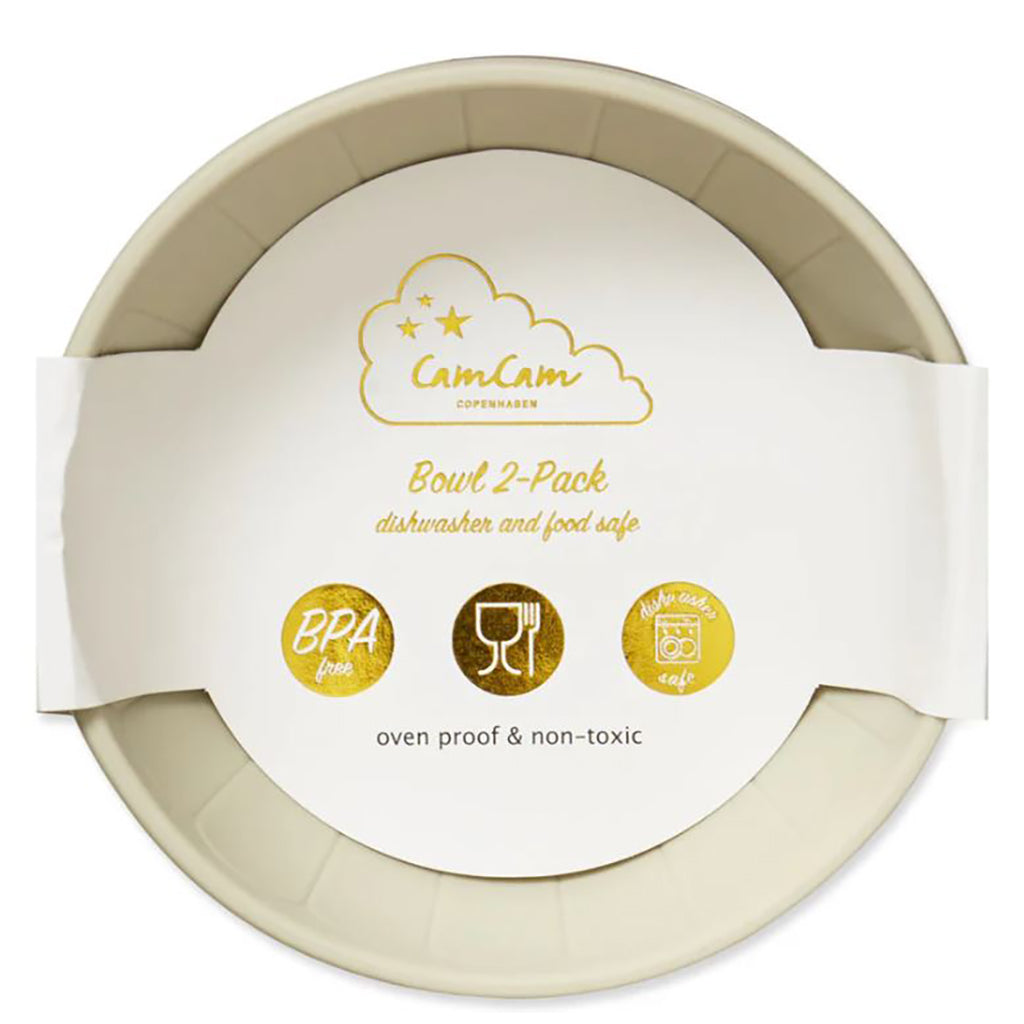 Cam Cam Deep Plate Set, 2-Pack, Flower Bowls - Earth Mix