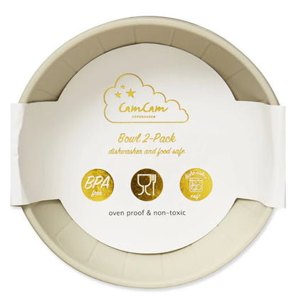 Cam Cam Deep Plate Set, 2-Pack, Flower Bowls - Earth Mix
