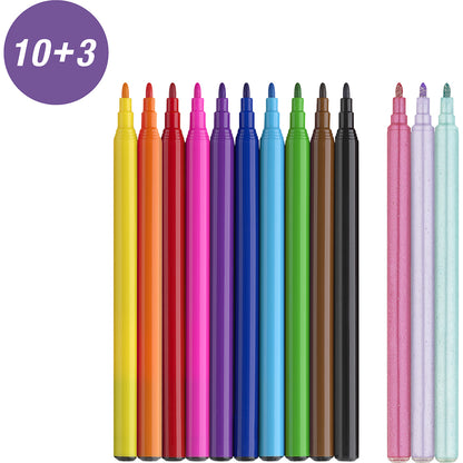 Faber-Castell 10+3 Felt Tip Markers and Stickers - Unicorn