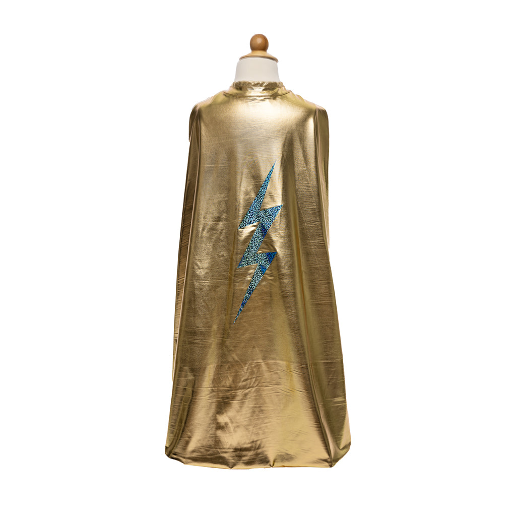 Great Pretenders Superhero Cape, Blue Lightning, Reversible - Size 5-6 Years