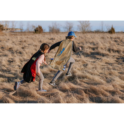 Great Pretenders Superhero Cape, Blue Lightning, Reversible - Size 5-6 Years