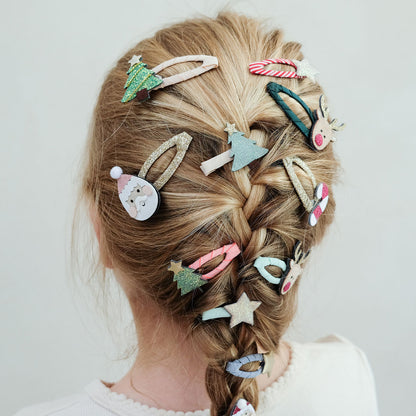 Mimi &amp; Lula 8 Hair Clips, Mini Santa Christmas