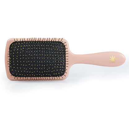 Fan Palm Hairbrush, Bloom Paddle Wet Brush – Large Rose with Glitter