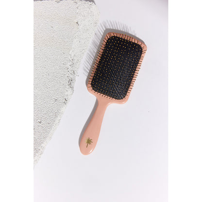Fan Palm Hairbrush, Bloom Paddle Wet Brush – Large Rose with Glitter
