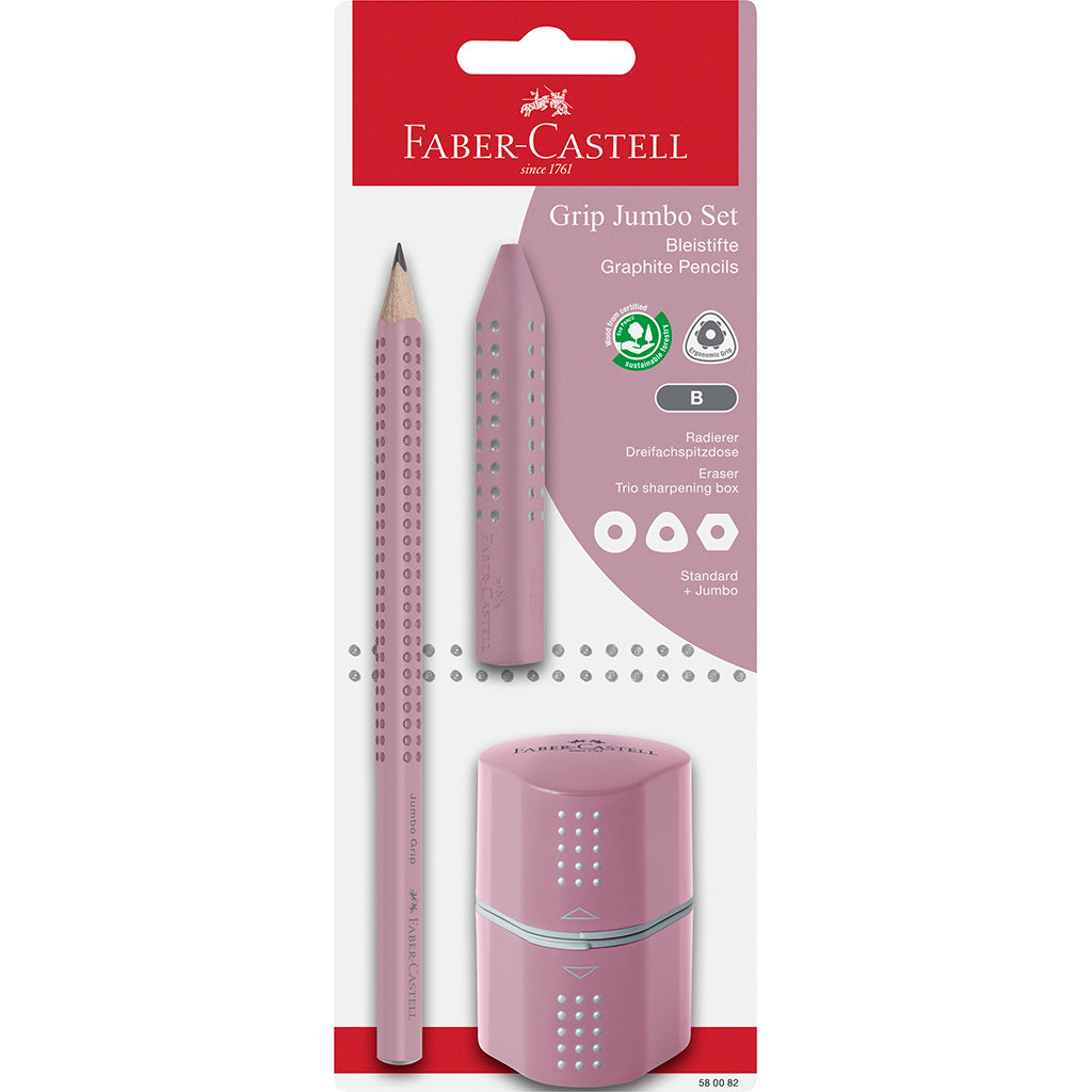 Faber-Castell 3-in-1 Jumbo Grip, Rose Shadows