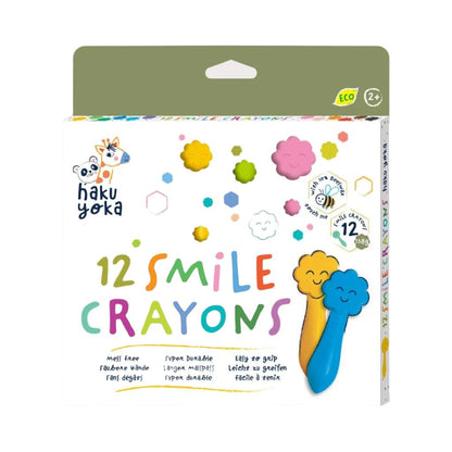 Haku Yoka, 12 Colored Crayons – Smiling Faces