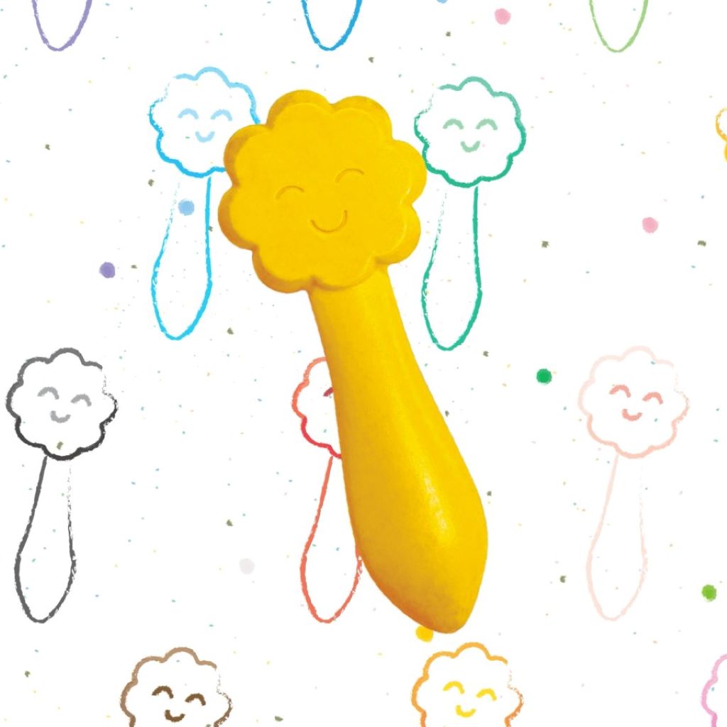 Haku Yoka, 12 Colored Crayons – Smiling Faces