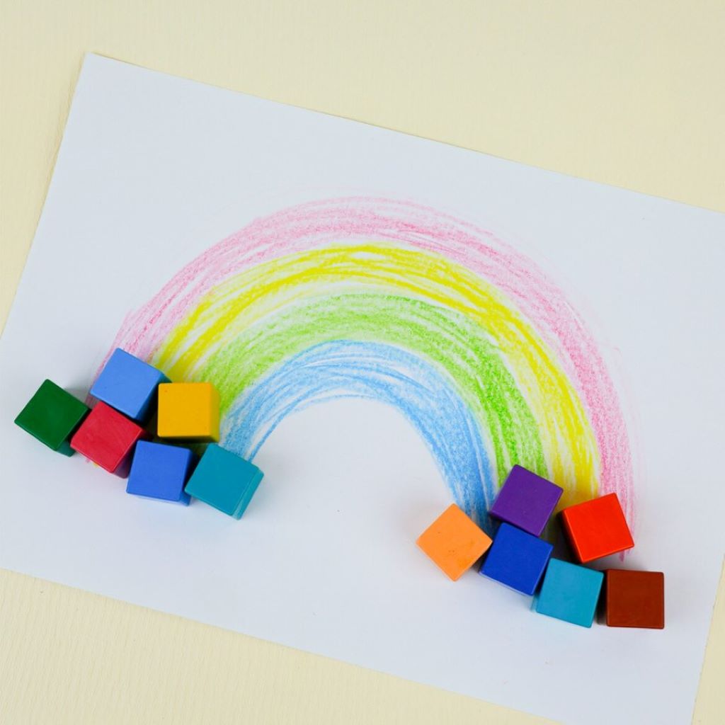 Haku Yoka, Square Crayons - Rainbow Colors
