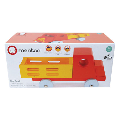Mentari Wooden Toy Truck, Red Truck