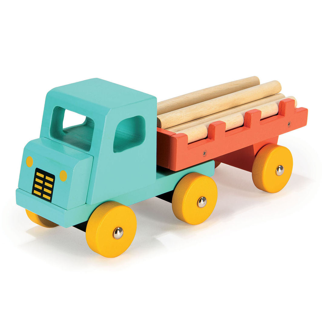 Mentari Wooden Toy Truck, Turquoise Timber Transport