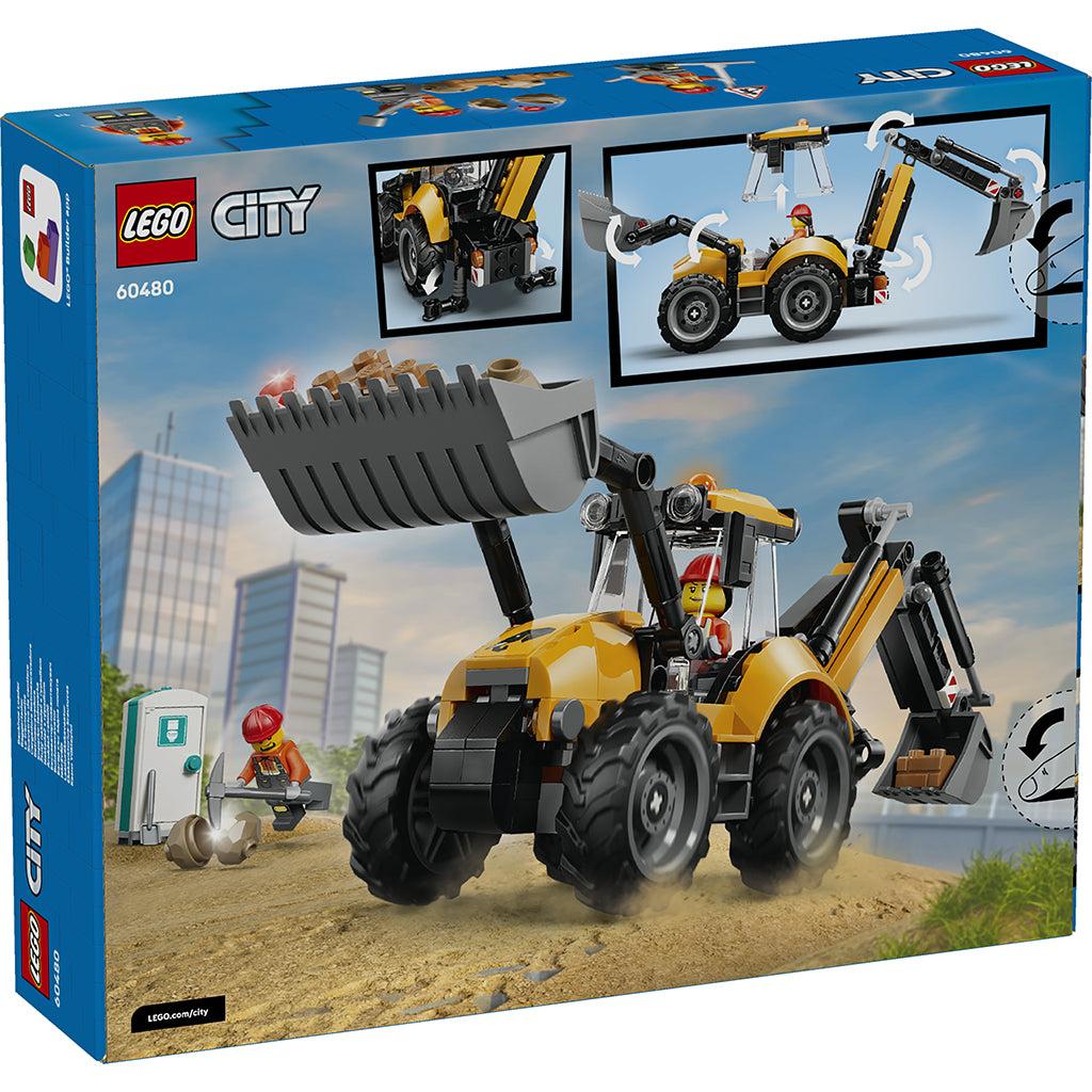 LEGO® City Yellow Backhoe Loader – Build-Your-Own Toy 60480
