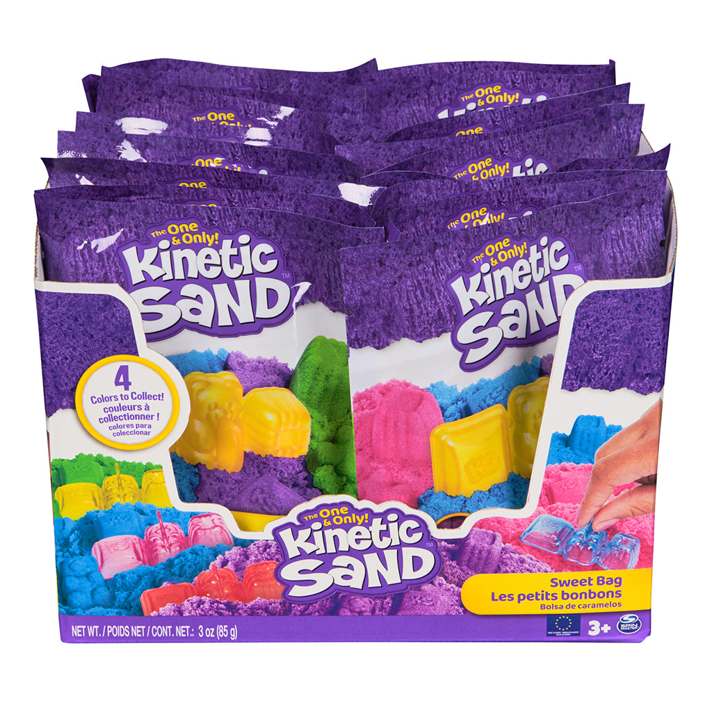 Kinetic Sand, Candy Bag, 85g with 1 Mold - 4 Assorted Colors