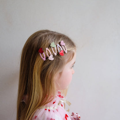 Mimi &amp; Lula 5 Hair Clips, Mini Heart Valentines