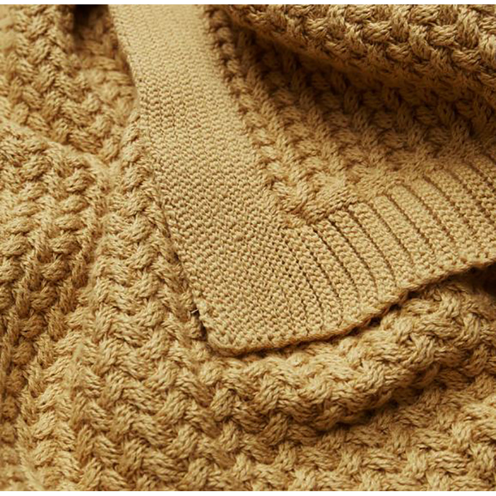 Cam Cam Harper Baby Knit Blanket, Honey