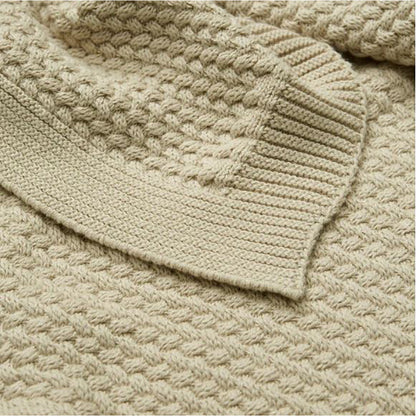 Cam Cam Harper Baby Knit Blanket, Latte