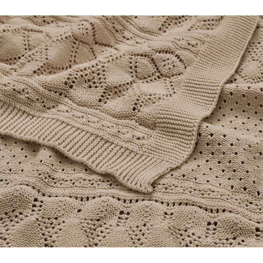 Cam Cam Pointelle Baby Knitted Blanket, Hazel