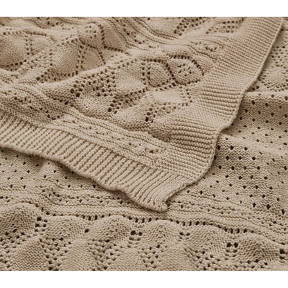Cam Cam Pointelle Baby Knitted Blanket, Hazel