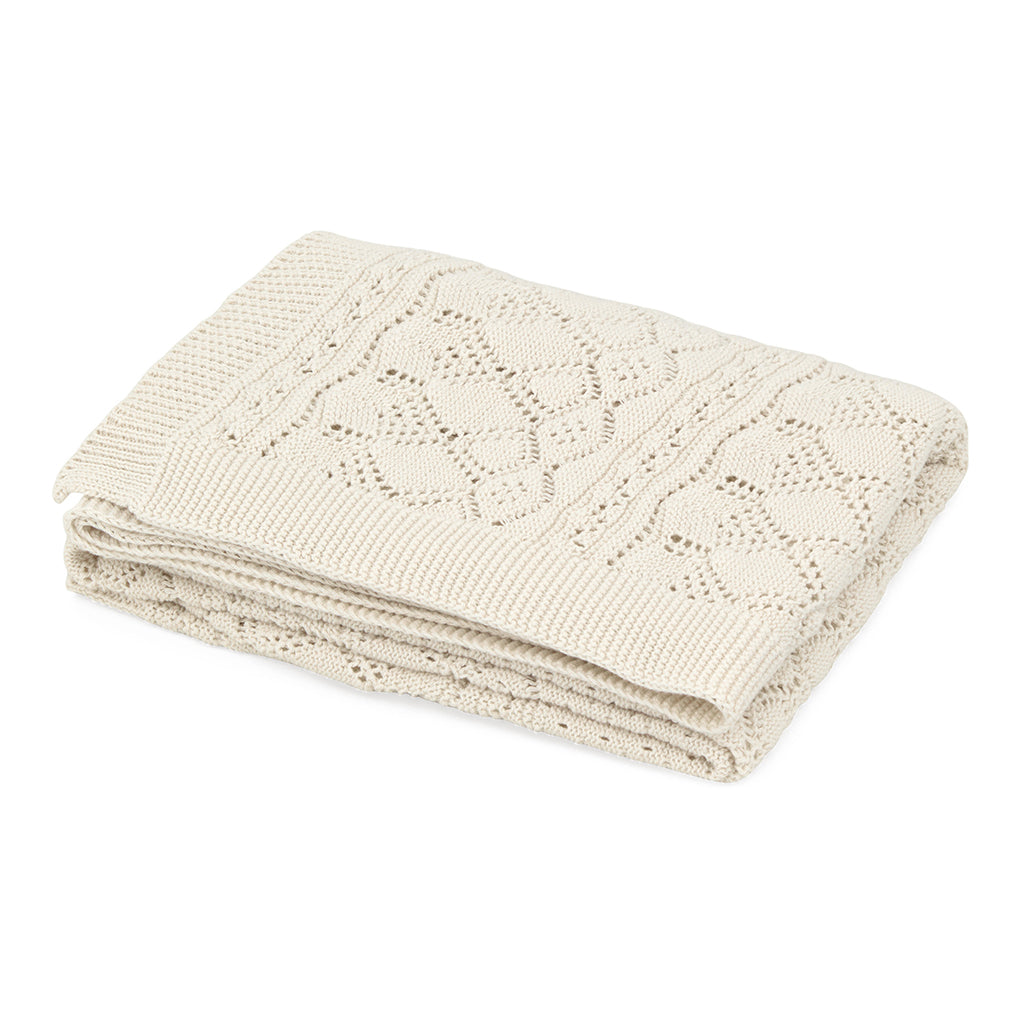 Cam Cam Pointelle Baby Knit Blanket, Off-White
