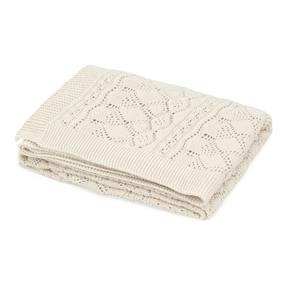Cam Cam Pointelle Baby Knit Blanket, Off-White