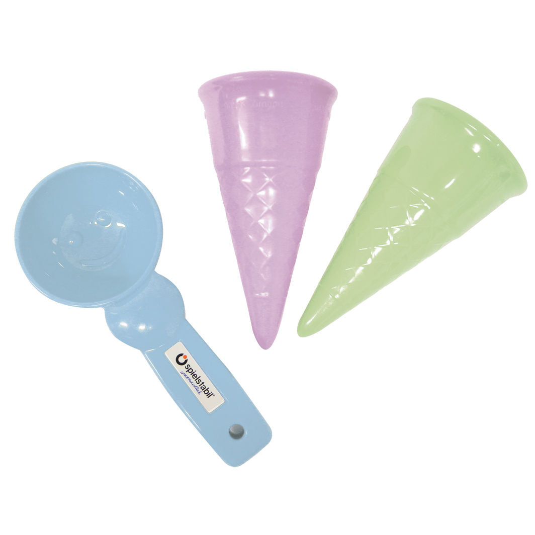 Spielstabil Sandforme, Isvafler &amp; ske 3 dele - Pastel
