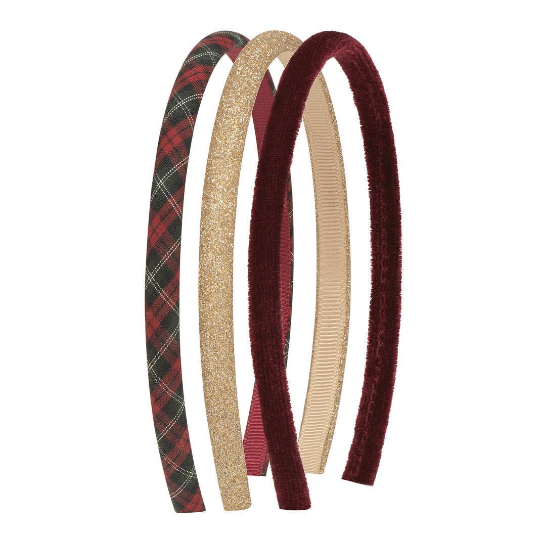 Mimi &amp; Lula - 3 hårbøjler - Red Tartan Pony Pals