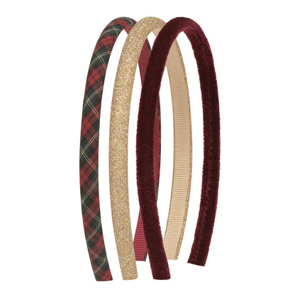 Mimi &amp; Lula - 3 hårbøjler - Red Tartan Pony Pals