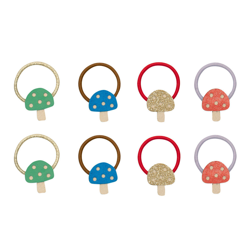 Mimi &amp; Lula Hair Accessories, Set of 8 Hair Elastics – Mini Toadstool Mushroom Village