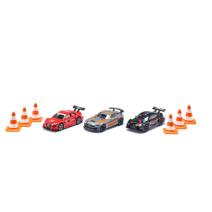 Siku Toy Cars Gift Set with 3 Race Cars and Cones